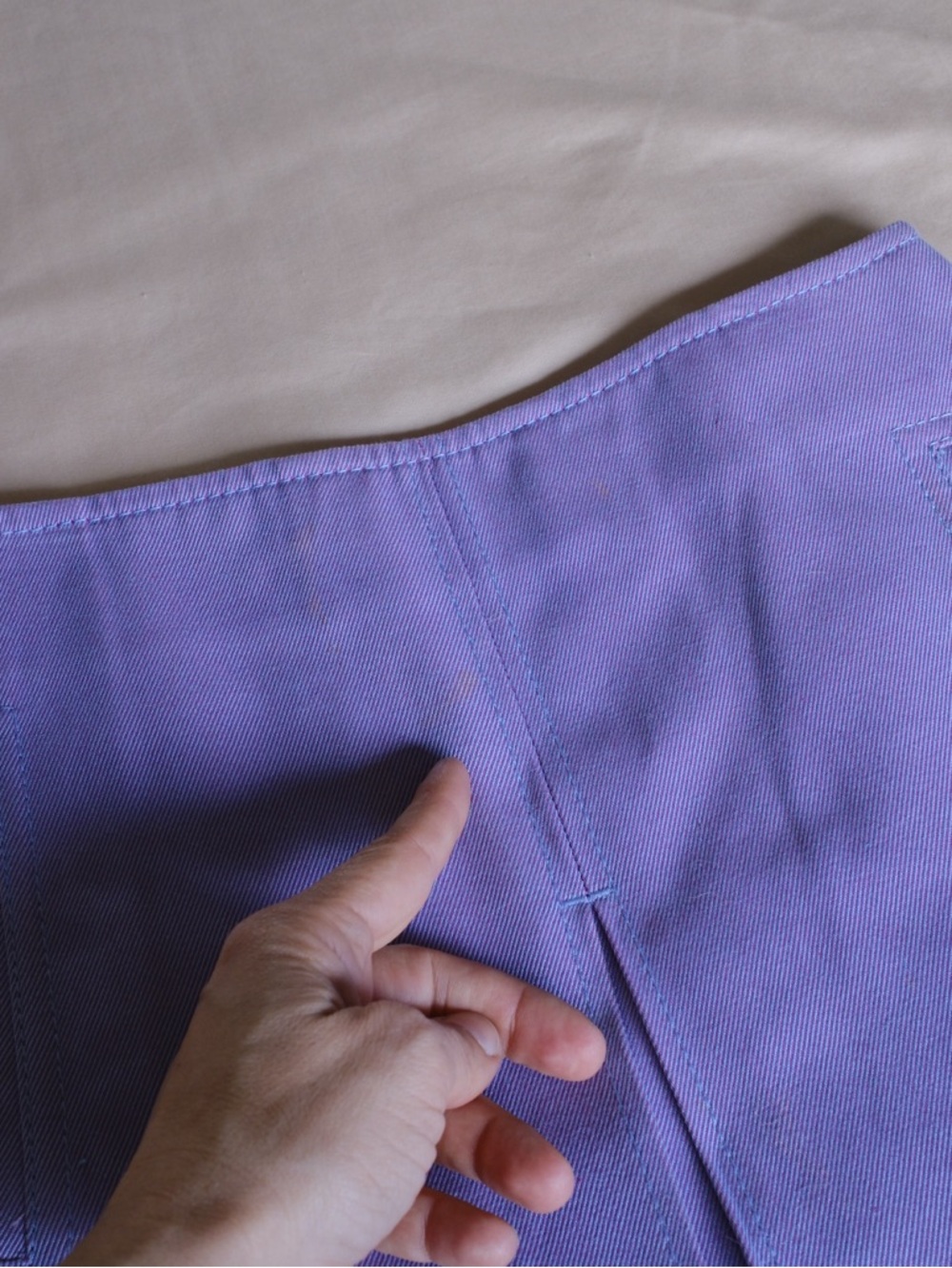 Acne Studios Karola Light Reactive Purple Cotton Twill Mini Skirt Size 32 - Picture 8 of 11